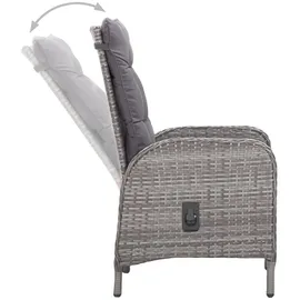 vidaXL 3-tlg. Bistro-Set Poly Rattan und Akazienholz Grau