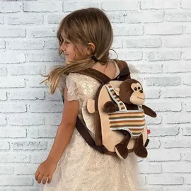 Perletti Monkey Max Plüschtier Rucksack 25 cm Braun