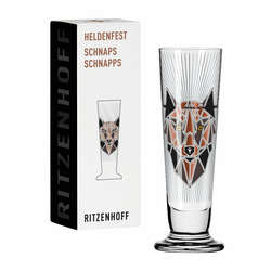 Ritzenhoff Schnapsglas Heldenfest Schnaps 008, Kristallglas, Made in Germany bunt