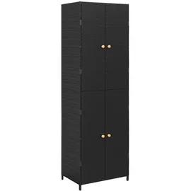 vidaXL Gartenschrank Schwarz 59x40x180 cm Poly Rattan