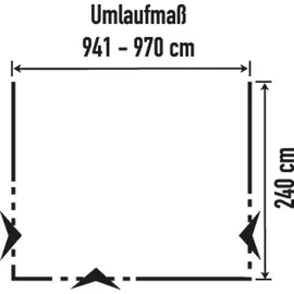 Berger Campione III Ganzjahresvorzelt 941–970 cm 240 x 240 cm Grau
