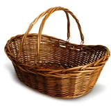 Wald Imports, klein Dekorativer Aufbewahrungskorb, Weidengeflecht/Rattan, Picknickkorb Dunkelbraun, Small