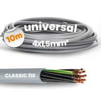 Lapp 10 Meter Lapp 1119304 Ölflex Classic 110 PVC-Steuerleitung 4x1,5 mm2 mit grün-gelben Schutzleiter 4G1,5 mm2 I Steuerkabel 4 adrig I Kabel 4 adrig