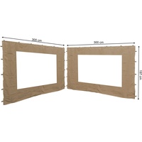 QUICK STAR 2 Seitenteile mit PVC Fenster für Blätter Pavillon 3x3m Seitenwand Sand