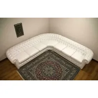 JV Möbel Chesterfield Ecksofa 273 x 273cm - Weiß