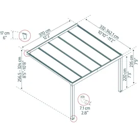 CANOPIA Stockholm 340 x 370 cm anthrazit