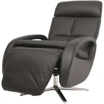 Mendler Relaxsessel HWC-L11, Design Fernsehsessel TV-Sessel Liegesessel, Liegefunktion drehbar, Voll-Leder ~ schwarz
