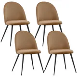 Albatros Esszimmerstuhl CAPO Samt braun 4er Set