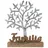amagohome Lebensbaum mit Schriftzug Familie Holzfigur 20x27cm Dekofigur Aluminium Mangoholz