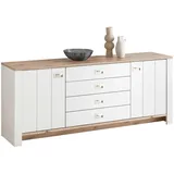 hom'in Hom`in Sideboard Grau, Eichefarben - 194x79x45 cm,