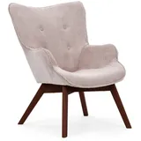 S-Style Lounge-Sessel Lenari Cordstoff 71 x 96 x 86 cm Rosa