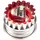 Städter 966018 Linzer- Ausstecher mit Auswerfer Herz, Edelstahl, Silber/rot, 4,8 x 4,8 x 4,8 cm