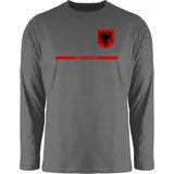 Shirtracer Rundhalsshirt Albanien Trikot Wappen, Shqipëri mit Stolz, Albanisches Fan-Motiv 2026 Fussball WM Fanartikel grau 3XL