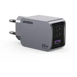 Ugreen Nexode Pro 65W USB-C Ladegerät 3-Ports Mini GaN Schnellladegerat schwarz/grau (25261)