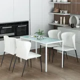 Esstisch Küchentisch 120 Cm 60 Cm 75 Cm Glas Weiß Okmyhome