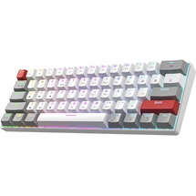 Newmen GM610Pro 60 Prozent Tastatur Mechanische Kabellose TKL Gaming Bluetooth/Type-C Aufladbar NKRO mit extra Tastenkappen-Set,RGB-Hintergrundbeleuchtung QWERTY,für Windows/Mac,Gateron Rot