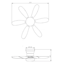 GLOBO Delores 51 cm Deckenventilator Schwarz