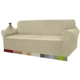 Granbest Sofabezug Jacquard Stretch Sofahusse Hunde 4 Sitzer Khakifarbe