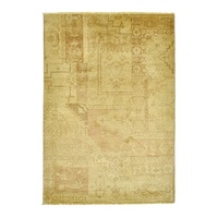 Teppich Handgeknüpfter Wollteppich - Vintage Patch - P504 - 140 x 200 cm, THEKO, Rechteckig beige