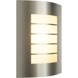 ledscom.de Wandleuchte ZYNO, für außen, IP44, edelstahl, inkl. E27 LED, Energieeffizienzklasse A, 848lm, warmweiß