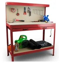 BITUXX Werktisch Metall 115 x 55 x 140 cm Rot