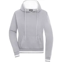 James & Nicholson Kapuzenshirt Hoodie Grau/Weiß S