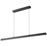 LED Esstisch Pendelleuchte Dimmbar Hoehenverstellbar Büro Esszimmer Hängelampe Wohnzimmer Küche Hängend Decke Lampe Fernbedienung, Modern Ultra Einfach Design Lüster für Landhaus (Schwarz, L80cm)