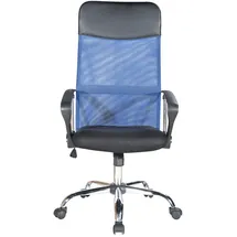 Mobili Rebecca Schreibtischstuhl, Schwarz, blau - 123x57,5x58,5