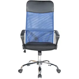 Mobili Rebecca Schreibtischstuhl, Schwarz, blau - 123x57,5x58,5