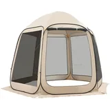 Mophorn Pop-up Zelt, 3304,8x280,4 Cm, Campingzelt Für 4–8 Personen, Pavillon Mit Tragetasche, Netz-seitenwänden Und Heringen, Ideal Für Garten, Terrasse Und Outdoor-aktivitäten, Beige