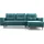 e-meubles MOEBLO Ecksofa CARL – Ottomane Links und Bettkasten universal Couch für Wohnzimmer, Schlafsofa Sofagarnitur Sofa Eckcouch L-Form Wohnlandschaft, m... - Blau