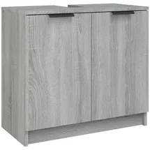 vidaXL Badschrank Grau Sonoma 64,5x33,5x59 cm Holzwerkstoff