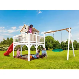 Axi Spielhaus Liam mit Sandkasten und Nestschaukel Braun - Weiß
