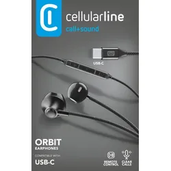 Cellularline ORBIT, Kabelgebunden, Anrufe/Musik, 52 g, Kopfhörer, Schwarz