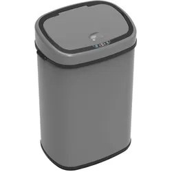 SVITA Sensor-Mülleimer 58L Stahl Mülleimer mit Sensor Abfalleimer Grau