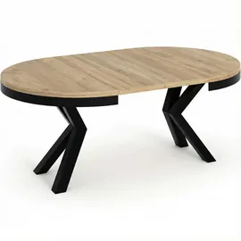 WFL GROUP Runder Ausziehbarer Esstisch 120 x 76 cm braun