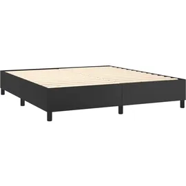 vidaXL Boxspringbett mit Matratze & LED Schwarz 180x200 cm Kunstleder