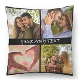 Personalisiertes FOTOGESCHENK mit eigenem Foto (45 x 45 cm) Foto-kissen mit Deinem Foto & Text Bedrucken Zum Jahrestag, Geburtstag, Valentinstag (mit Füllung) [091] (Schwarzer Rahmen Full NEW)
