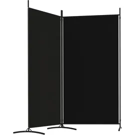 vidaXL Paravent Schwarz 175x180 cm Stoff