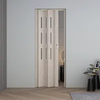 Innenraum Falttur In Pvc 83x214 Cm Mod. Maya Zedernholz Mit Satiniertem Glas