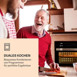 Klarstein Vigor Air Heißluftfritteuse 1800 W 30 Liter 18 Programme Ober- und Unterhitze, schwarz