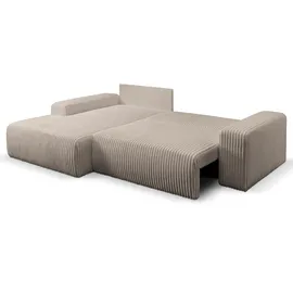 werk2 Ecksofa Rotterdam-L Breitcord 3-Sitzer Taupe