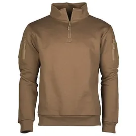 Mil-Tec Tactical Sweatshirt m. Zipper dark coyote, Größe XXL