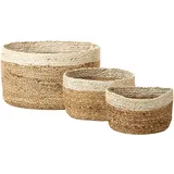 Beliani Aufbewahrungskorb 3er Set TAJORI 24 x 36 x 36 cm beige
