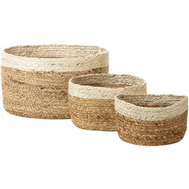 Beliani Aufbewahrungskorb 3er Set TAJORI 24 x 36 x 36 cm beige