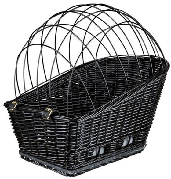 Bicycle basket with lattice for rack willow/metal 35 × 49 × 55 cm black