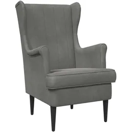 vidaXL Sessel Dunkelgrau Samt 1-St 70 x 70 x 70 cm Grau mit Kissen