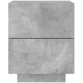 vidaXL Nachttische mit LED-Leuchten 2 Stk. Betongrau Holzwerkstoff