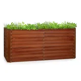 Blumfeldt Rust Grow Hochbeet Gartenbeet Verzinktes Stahlblech Rost-Finish 200x90x100 cm Rechteckig Rostrot