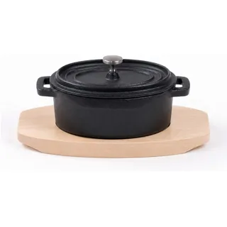 FREYERSBACHER Mini Cocotte Oval 12x8,5 cm Gusseisen Handgeschmiedet, Pfanne | Kochtopf